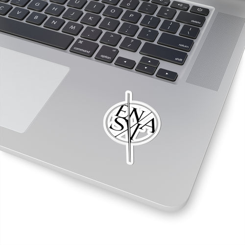 Ensa Minimalist Logo Kiss-Cut Sticker — Monochrome Laptop Decal