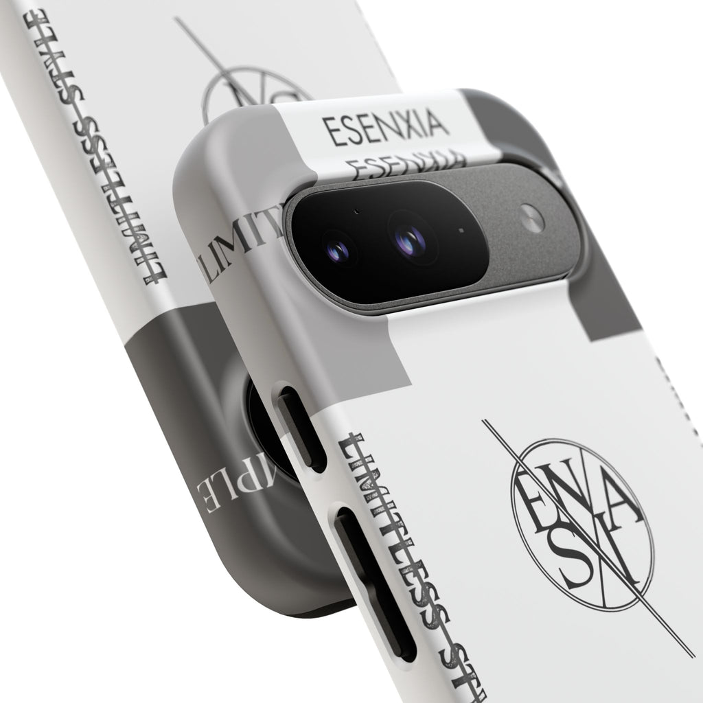 Gothic Monochrome Phone Case — 'ESENXIA' Logo Tough Case