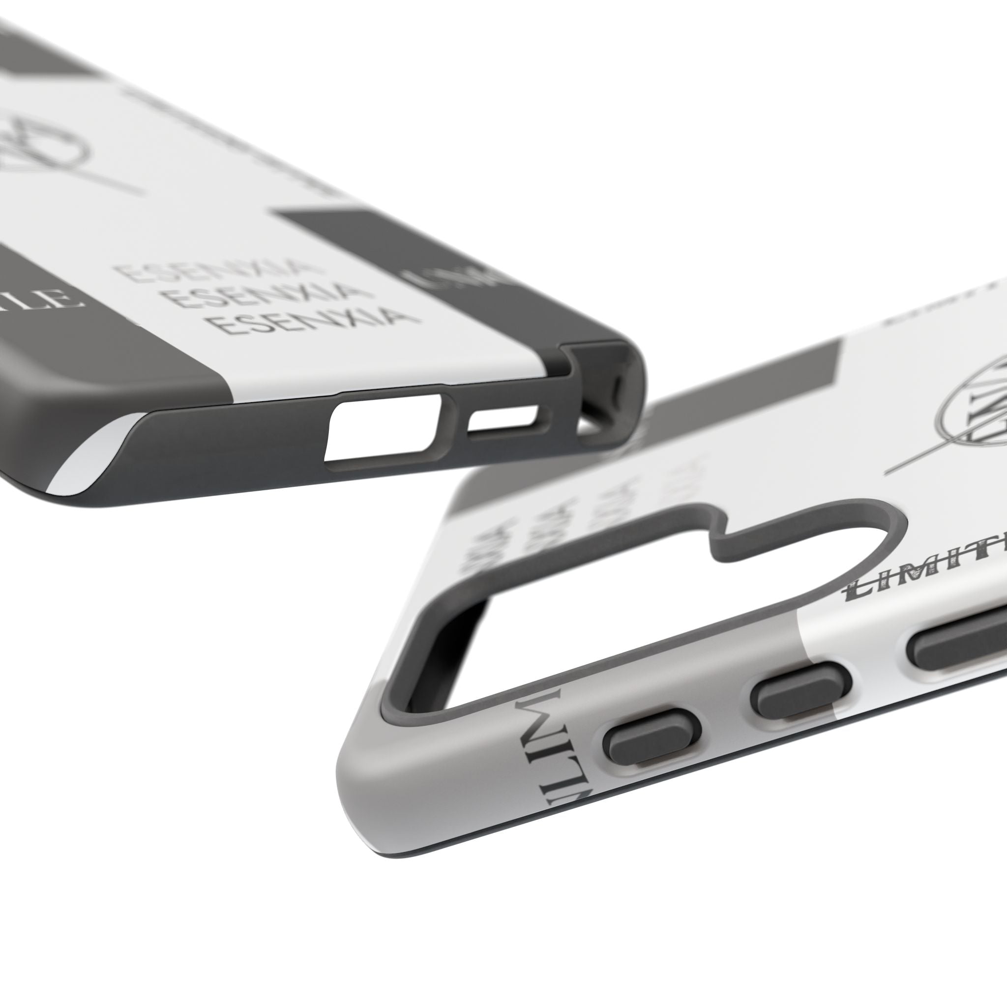 Gothic Monochrome Phone Case — 'ESENXIA' Logo Tough Case