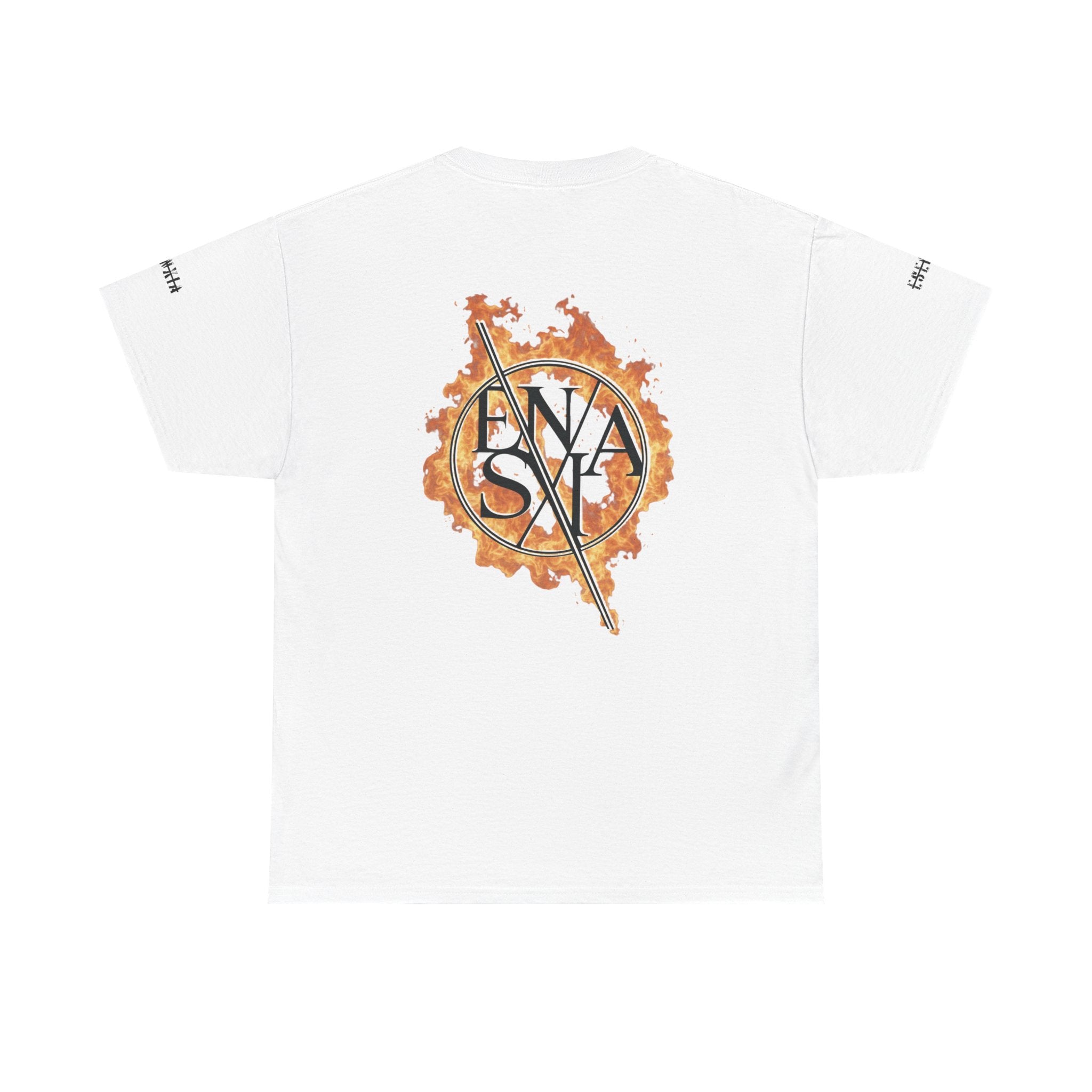 Graphic Tee — ENASV Flame Logo Back Print Cotton T‑Shirt