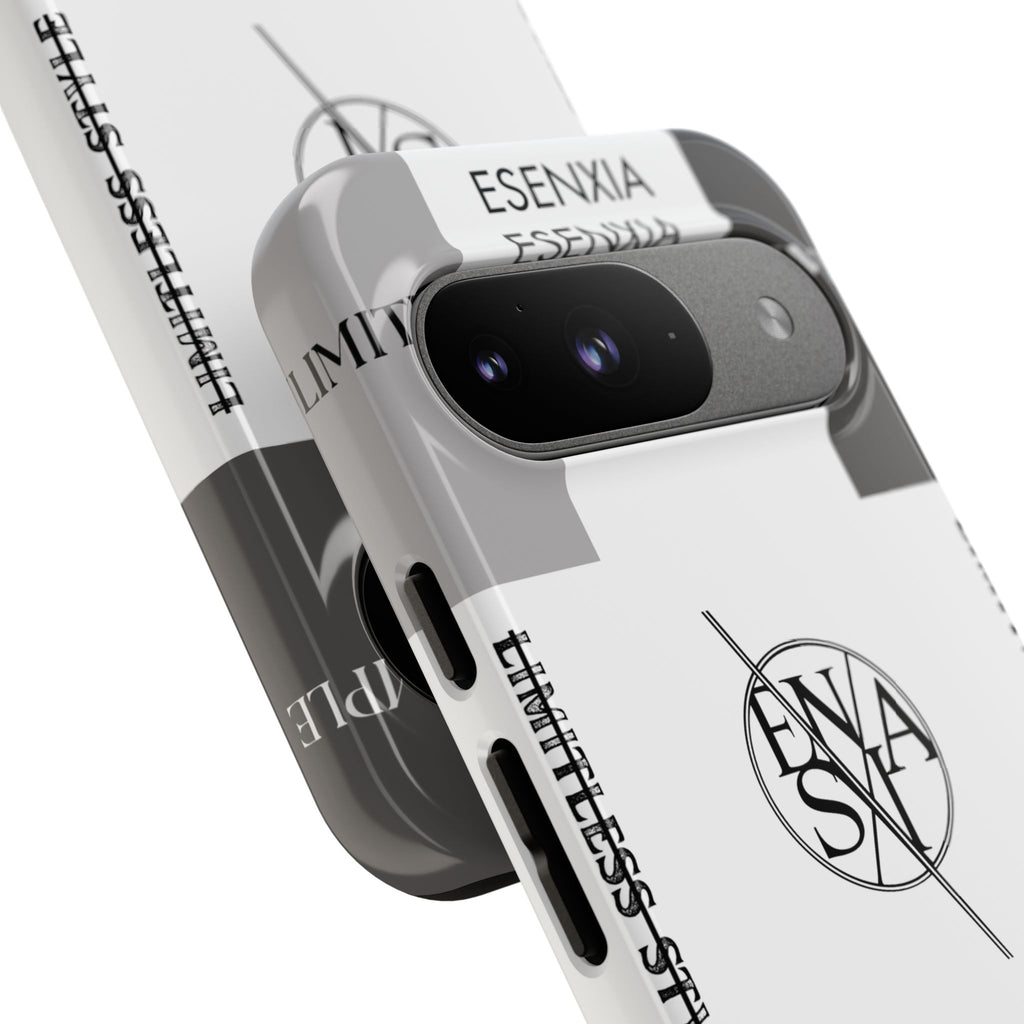 Gothic Monochrome Phone Case — 'ESENXIA' Logo Tough Case