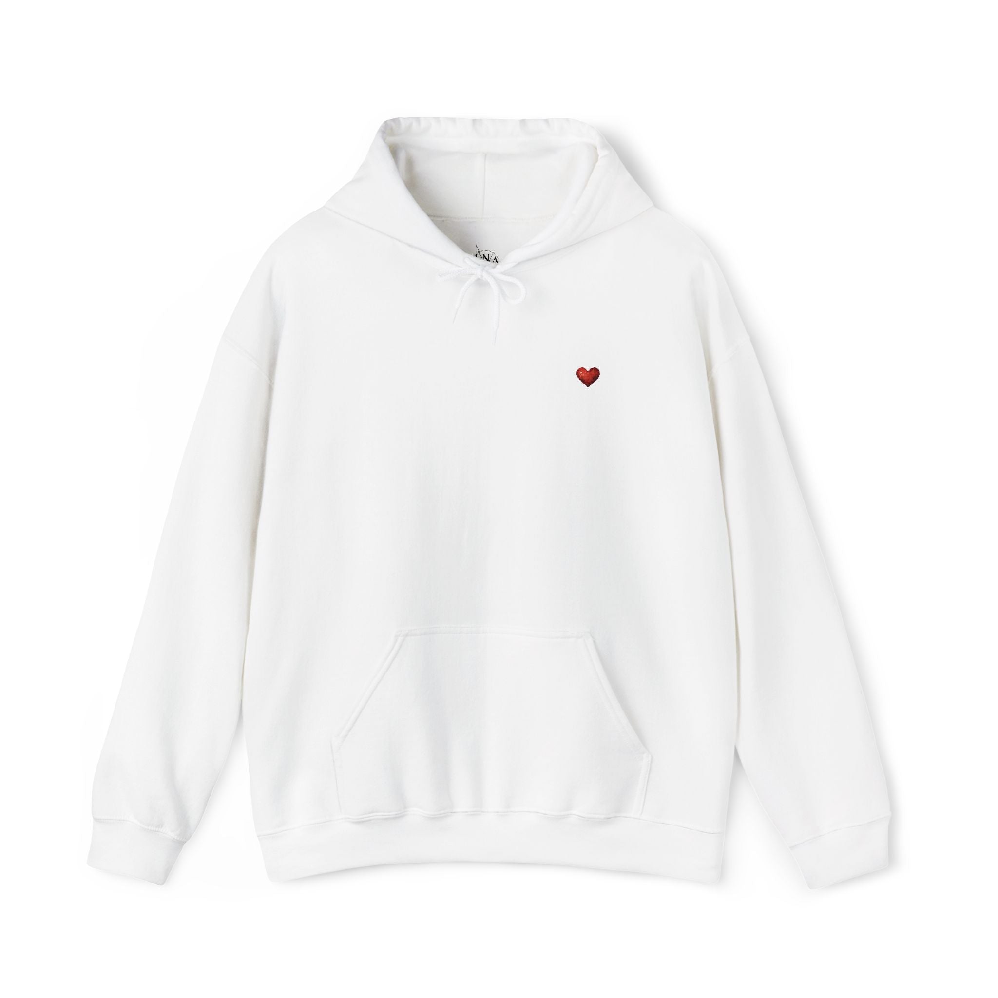 Hoodie — Minimal Heart ‘Love Is Not Perfect’ Back Print