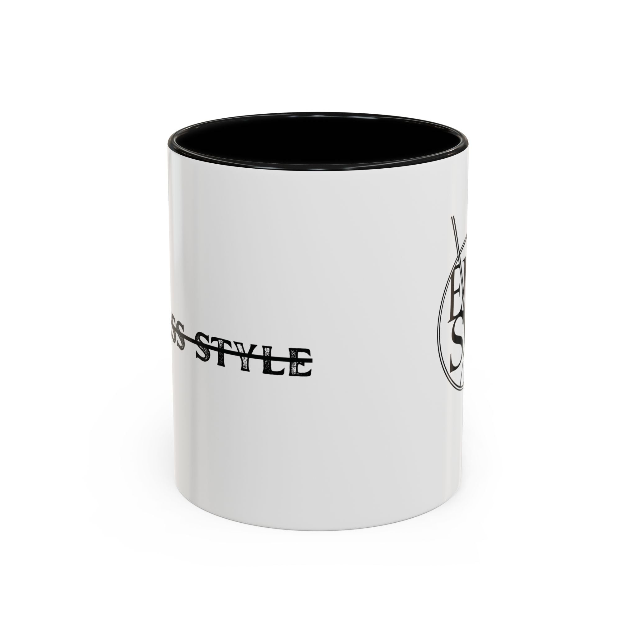 Accent Coffee Mug — Minimalist ENASL Logo Black-Handle Ceramic Mug (11/15oz)