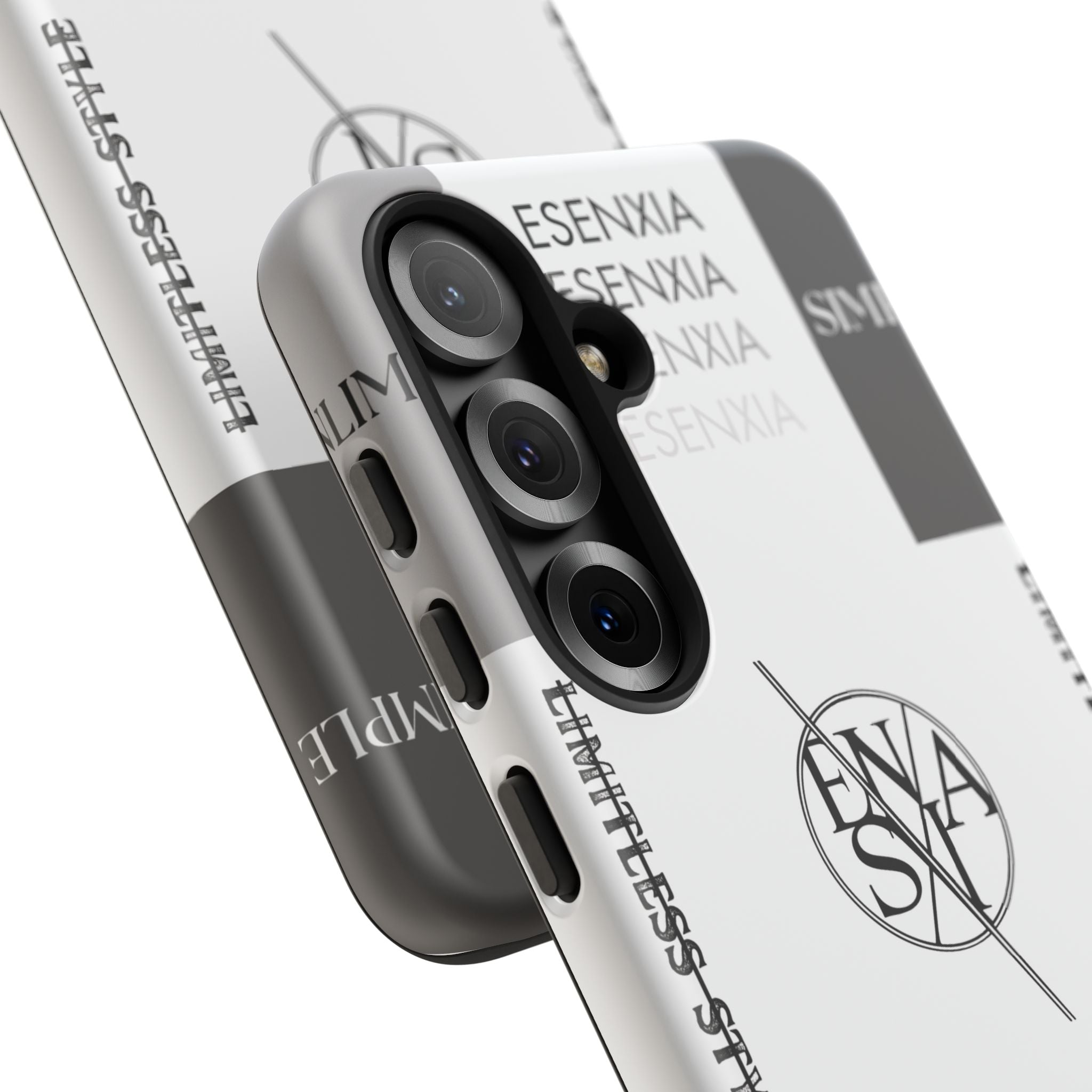 Gothic Monochrome Phone Case — 'ESENXIA' Logo Tough Case