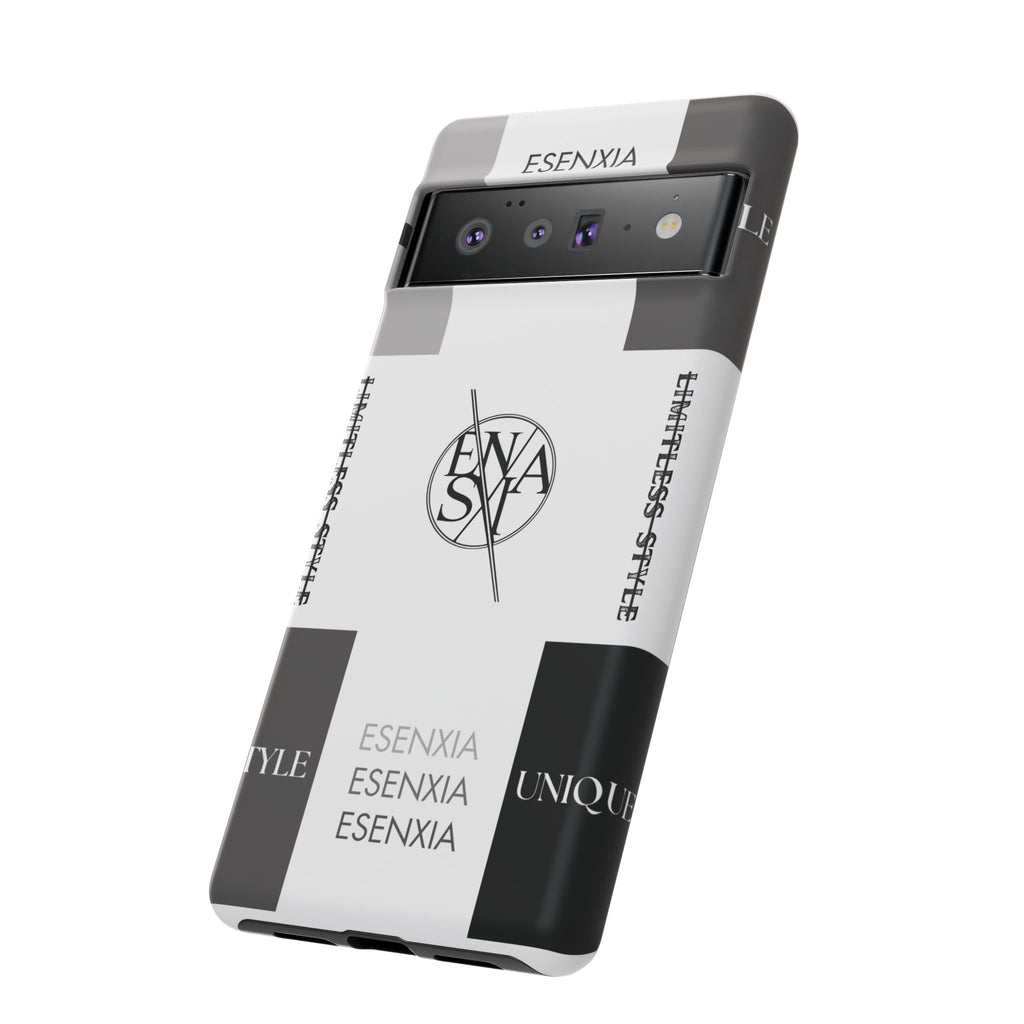 Gothic Monochrome Phone Case — 'ESENXIA' Logo Tough Case