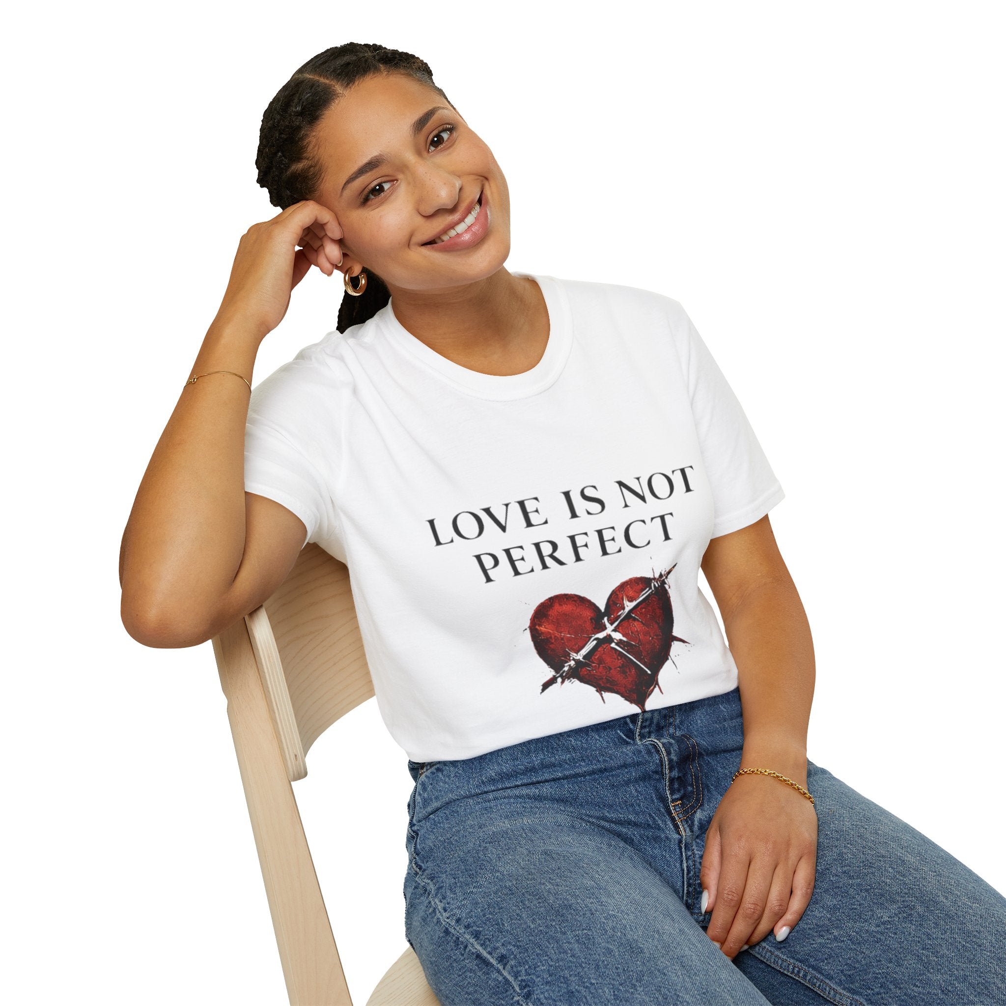 Love Is Not Perfect T-Shirt — Broken Heart Graphic Tee