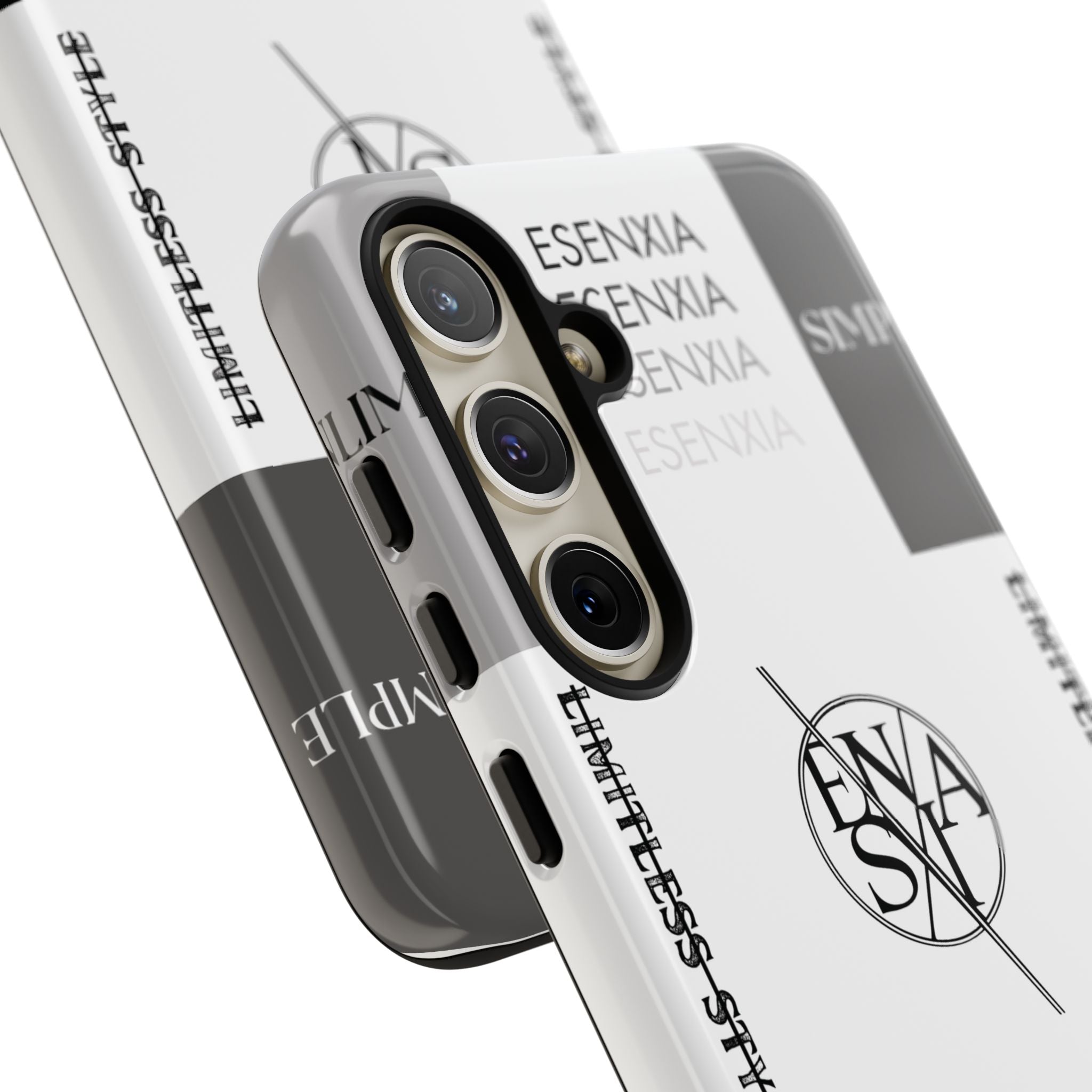 Gothic Monochrome Phone Case — 'ESENXIA' Logo Tough Case