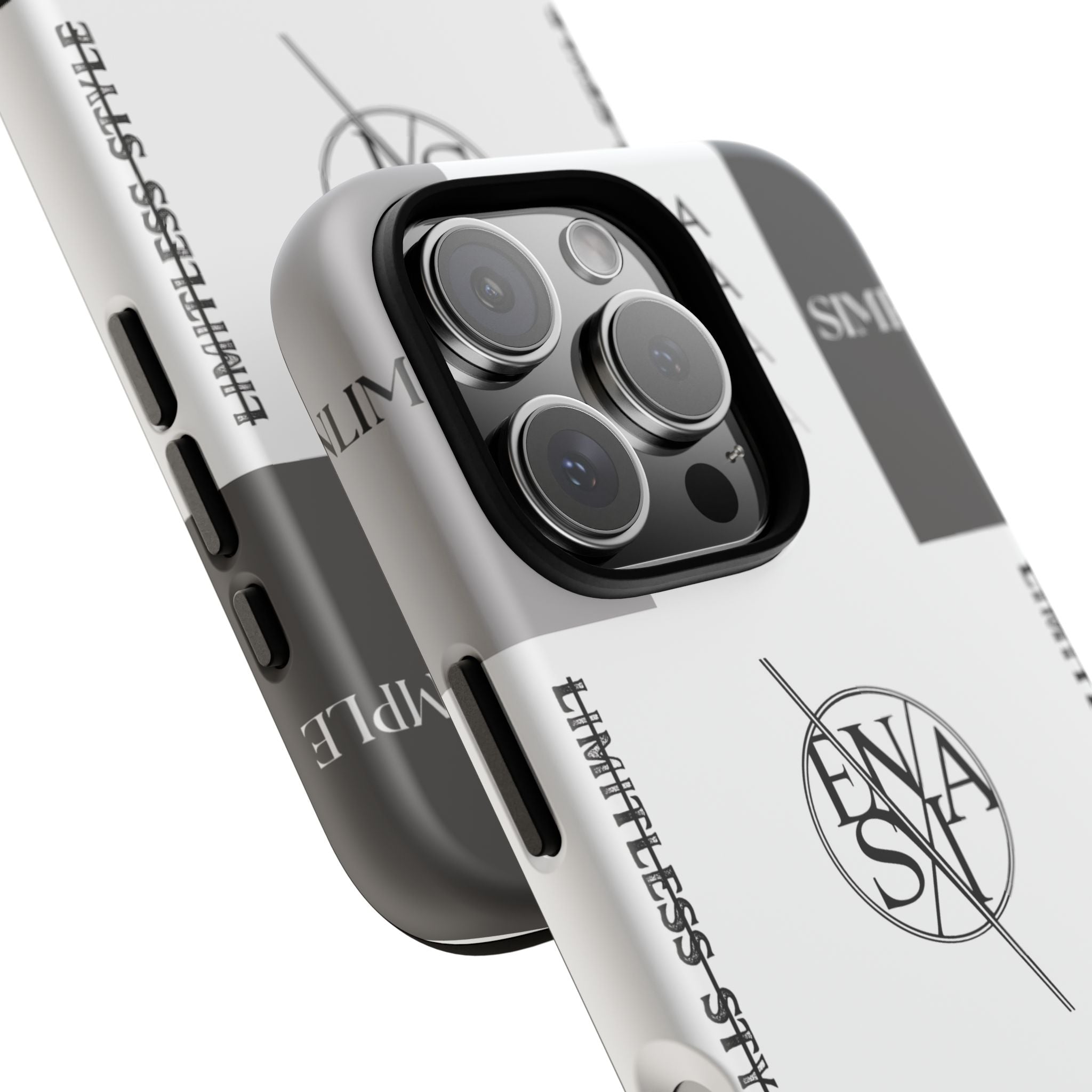 Gothic Monochrome Phone Case — 'ESENXIA' Logo Tough Case