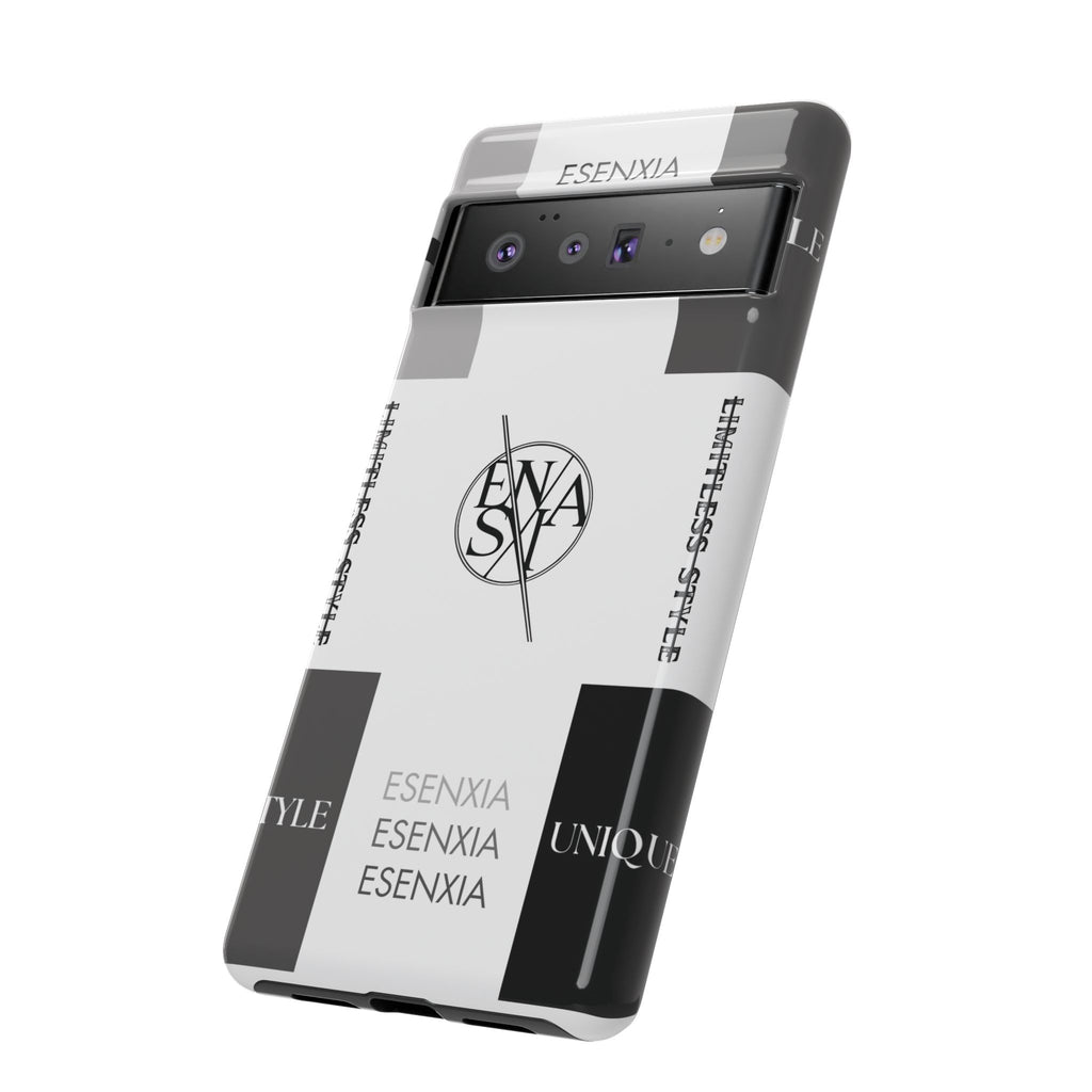 Gothic Monochrome Phone Case — 'ESENXIA' Logo Tough Case