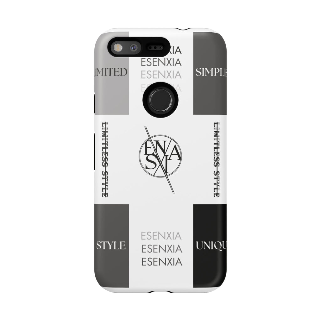 Gothic Monochrome Phone Case — 'ESENXIA' Logo Tough Case