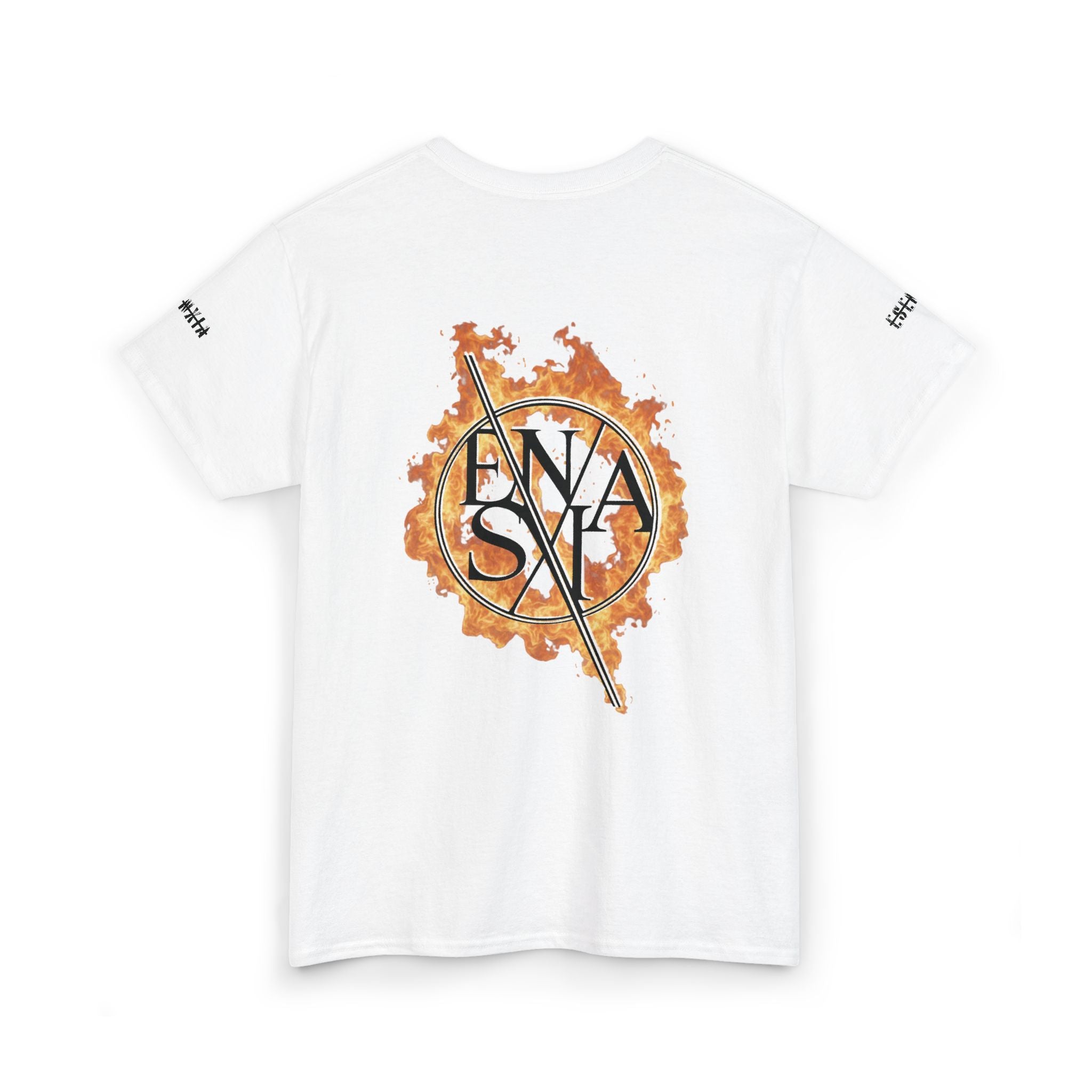 Graphic Tee — ENASV Flame Logo Back Print Cotton T‑Shirt