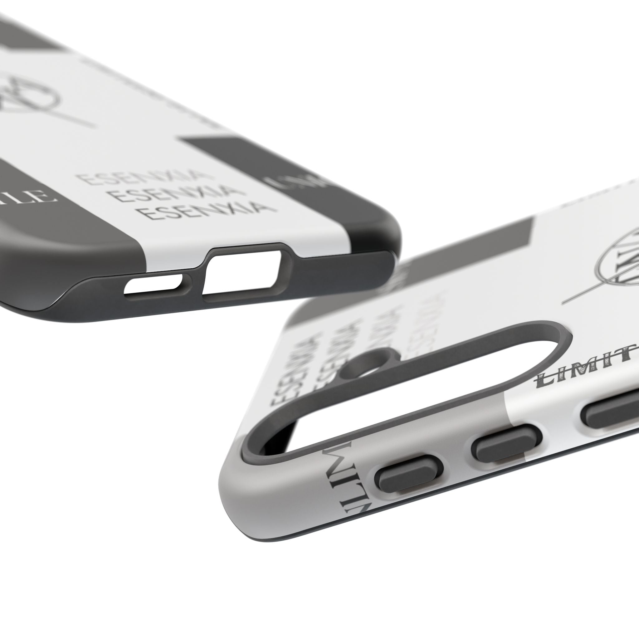 Gothic Monochrome Phone Case — 'ESENXIA' Logo Tough Case