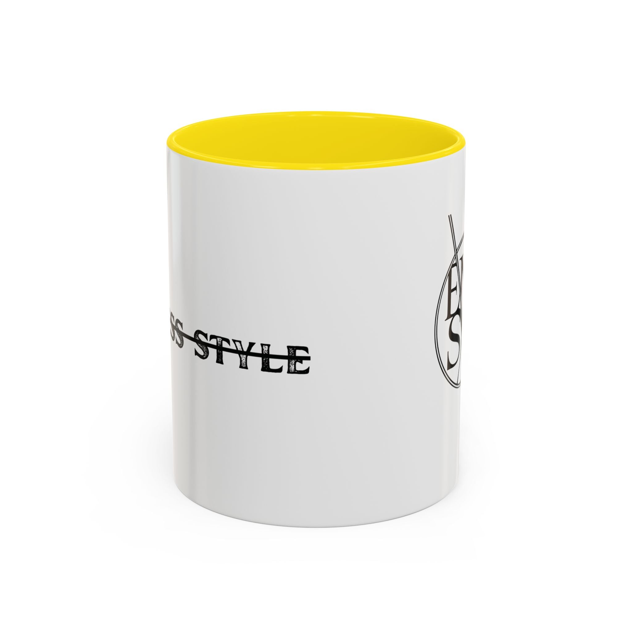 Accent Coffee Mug — Minimalist ENASL Logo Black-Handle Ceramic Mug (11/15oz)